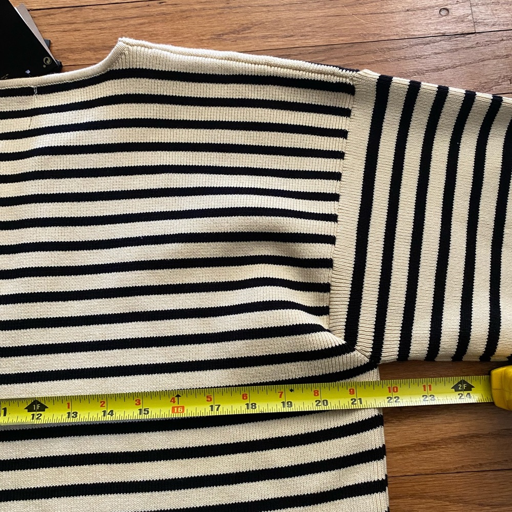 NWT Massimo Dutti STRIPED SWEATER WITH BUTTON DETAILS - Picture 12 of 14